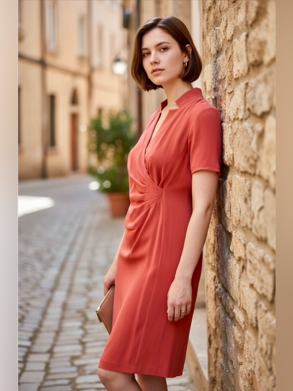 Lafayette 148 Silk Faux Dress Eleonora